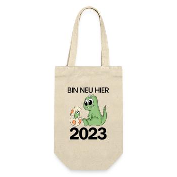 Baby Geburt 2023 Schwanger Geschenk - Geschenkbeutel für Flaschen - Natur - Vorne