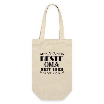 Beste Oma seit 1993 - Geschenk für die beste Oma - Geschenkbeutel für Flaschen - Natur - Vorne