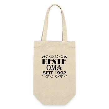 Beste Oma seit 1992 - Geschenk für die beste Oma - Geschenkbeutel für Flaschen - Natur - Vorne