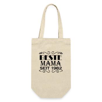 Beste Mama seit 1982 - Geschenkbeutel für Flaschen - Natur - Vorne