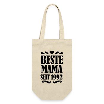 Beste Mama seit 1992 - Geschenkbeutel für Flaschen - Natur - Vorne