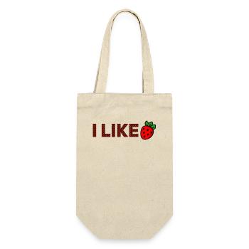 J’ADORE le motif fraise - Sac à bouteille - nature - Devant