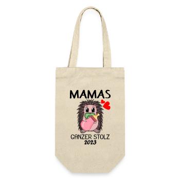 Baby 2023 - Geburt Schwanger 2023 - Baby Tochter - Geschenkbeutel für Flaschen - Natur - Vorne