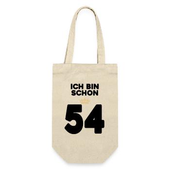 54. Geburtstag Geschenk - 54 Jahre mit Krone - Geschenkbeutel für Flaschen - Natur - Vorne