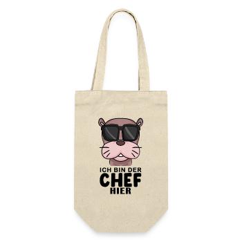 Cool Robbe Chef Spruch - Geschenkbeutel für Flaschen - Natur - Vorne