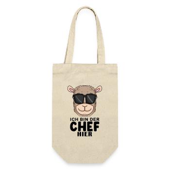 Cool Lama Chef Spruch - Geschenkbeutel für Flaschen - Natur - Vorne