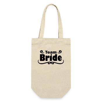 Team Braut Hochzeitsfeier - Geschenkbeutel für Flaschen - Natur - Vorne
