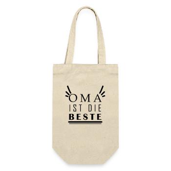 Oma ist die Beste - Geschenkbeutel für Flaschen - Natur - Vorne