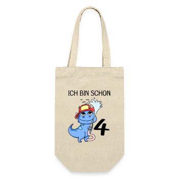 4 Jahre alt - 4. Geburtstag mit Tier Motiv - Geschenkbeutel für Flaschen - Natur - Vorne