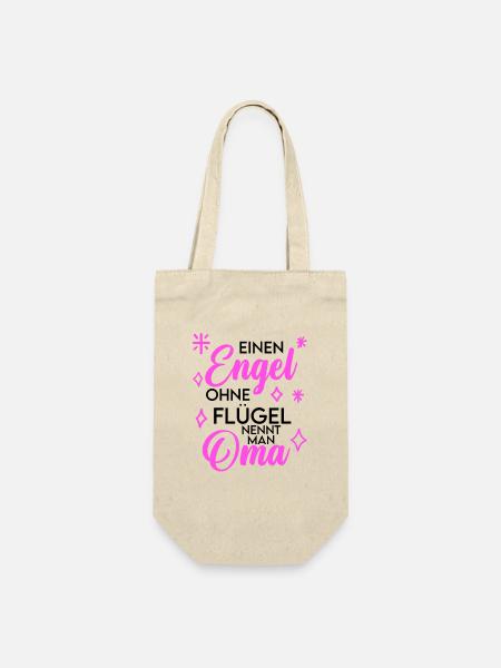 Oma Engel Spruch Geschenk - Geschenkbeutel für Flaschen - Natur