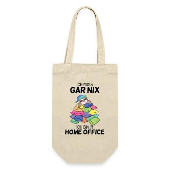 Home Office Büro Faultier Motiv - Geschenkbeutel für Flaschen - Natur - Vorne