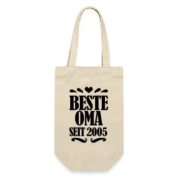 Beste Oma seit 2005 - Geschenk für die beste Oma - Geschenkbeutel für Flaschen - Natur - Vorne