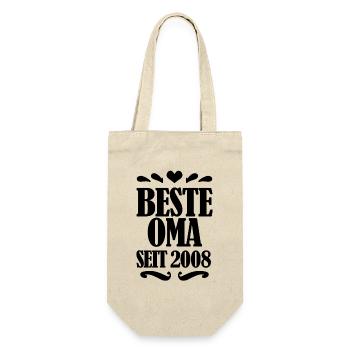 Beste Oma seit 2008 - Geschenk für die beste Oma - Geschenkbeutel für Flaschen - Natur - Vorne