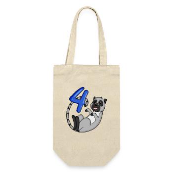 4 ans - 4ème anniversaire avec motif animal - Sac à bouteille - nature - Devant