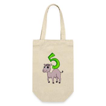 5 ans - 5ème anniversaire avec motif animal - chameau - Sac à bouteille - nature - Devant