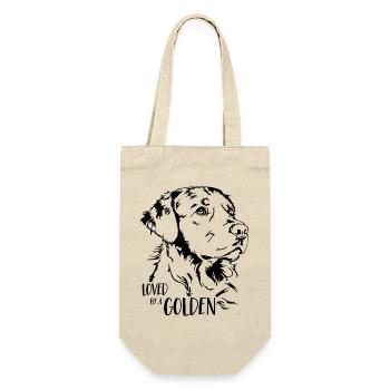 Loved by a Golden Retriever dog saying Wilsigns - Gift Bag for Bottles - nature - Front