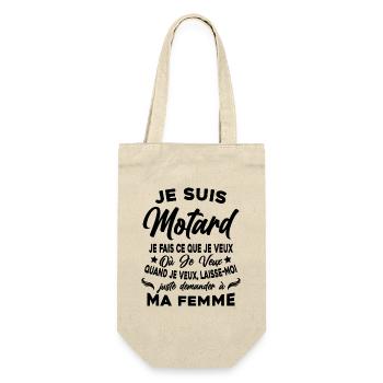 Motard En Couple Idée Cadeau Pour Mon Mari Humour - Sac à bouteille - nature - Devant