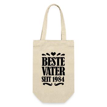 Bester Vater seit 1984 - Geschenkbeutel für Flaschen - Natur - Vorne