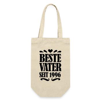 Bester Vater seit 1996 - Geschenkbeutel für Flaschen - Natur - Vorne