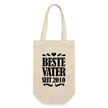 Bester Vater seit 2010 - Geschenkbeutel für Flaschen - Natur - Vorne