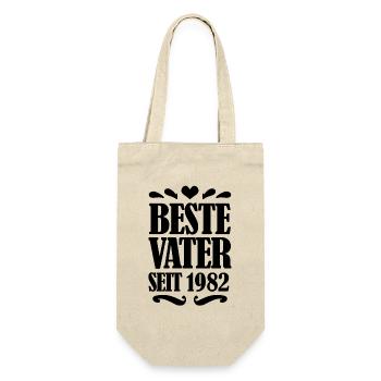 Bester Vater seit 1982 - Geschenkbeutel für Flaschen - Natur - Vorne