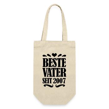 Bester Vater seit 2007 - Geschenkbeutel für Flaschen - Natur - Vorne
