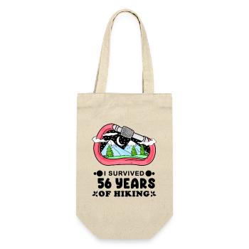 Berg Wanderer 56. Geburtstag 56 Jahre alt Geschenk - Geschenkbeutel für Flaschen - Natur - Vorne