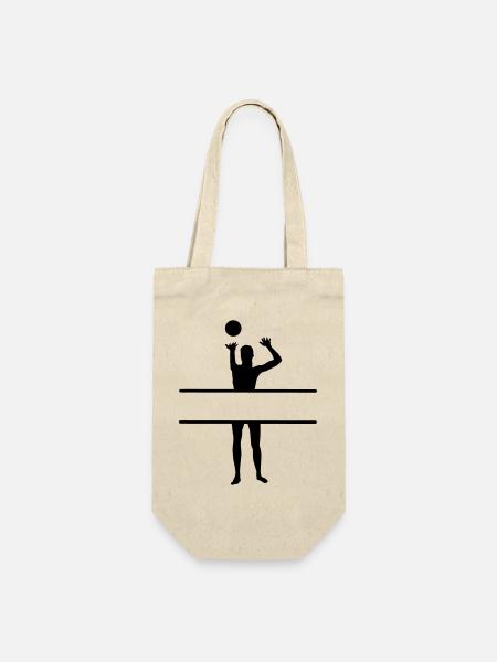 Schattenbild des Volleyballspielers - Geschenkbeutel für Flaschen - Natur