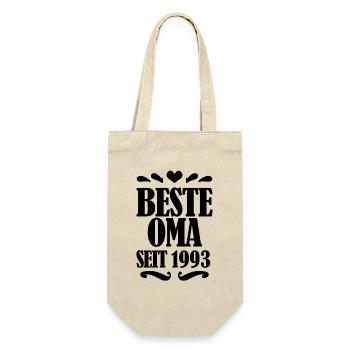 Beste Oma seit 1993 - Oma Geschenk - Geschenkbeutel für Flaschen - Natur - Vorne