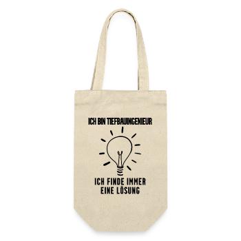Tiefbauingenieur Geschenk - Geschenkbeutel für Flaschen - Natur - Vorne