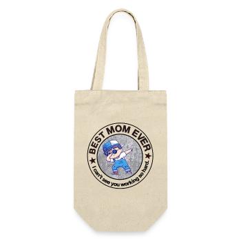 Best Mom Ever Allerbeste Mama - Geschenkbeutel für Flaschen - Natur - Vorne