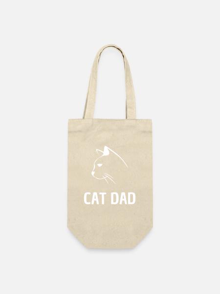 cat dad - Geschenkbeutel für Flaschen - Natur