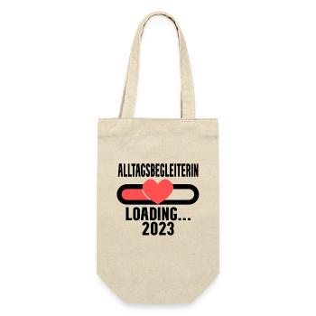 Alltagsbegleiterin Beruf Loading 2023 - Geschenkbeutel für Flaschen - Natur - Vorne