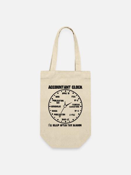 Lustige Buchhalteruhr CPA Buchhaltung - Geschenkbeutel für Flaschen - Natur