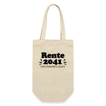 Rente 2041 Ruhestand Rentner Renteneintritt - Geschenkbeutel für Flaschen - Natur - Vorne