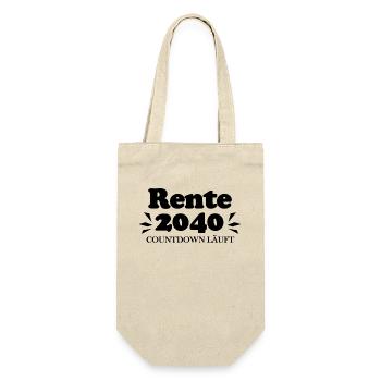 Rente 2040 Ruhestand Rentner Renteneintritt - Geschenkbeutel für Flaschen - Natur - Vorne
