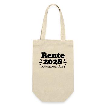 Rente 2028 Ruhestand Rentner Renteneintritt - Geschenkbeutel für Flaschen - Natur - Vorne