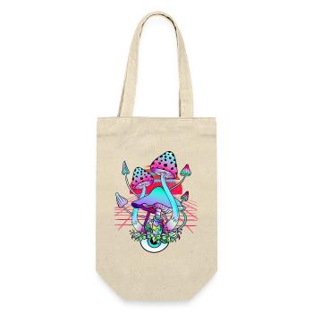 Psychedelische Pilze - Retro Wave Sunset - Geschenkbeutel für Flaschen - Natur - Vorne