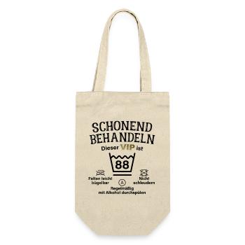 88. Geburtstag Schonend Behandeln 88 VIP ist 88 - Geschenkbeutel für Flaschen - Natur - Vorne