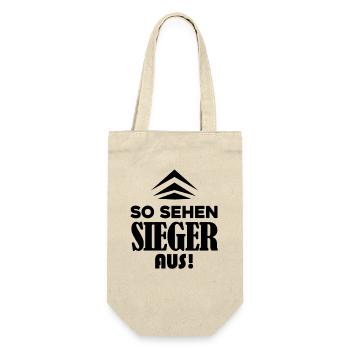 Sieger Erster Gewinner Geschenk - Geschenkbeutel für Flaschen - Natur - Vorne