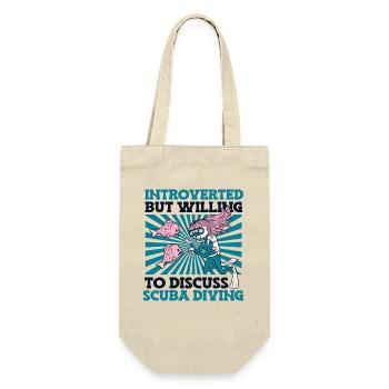 Introverted But Willing To Discuss Scuba Diving - Geschenkbeutel für Flaschen - Natur - Vorne