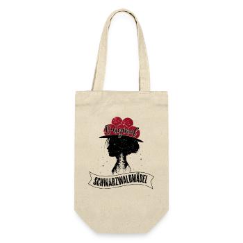 Original Schwarzwaldmädel Schwarzwald Bollenhut - Geschenkbeutel für Flaschen - Natur - Vorne
