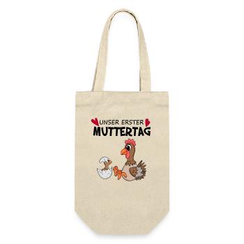 Muttertag - erster Muttertag Geschenk - Geschenkbeutel für Flaschen - Natur - Vorne