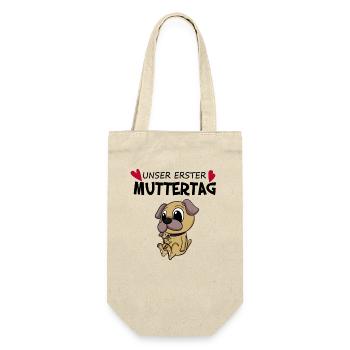Muttertag - erster Muttertag Geschenk - Geschenkbeutel für Flaschen - Natur - Vorne
