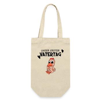 Vatertag - erster Vatertag Geschenk - Geschenkbeutel für Flaschen - Natur - Vorne