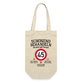 45. Geburtstag Schonend Behandeln 45 Tempolimit 45 - Geschenkbeutel für Flaschen - Natur - Vorne