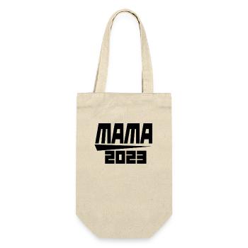 Mama 2023 Mutter Schwangerschaft Geschenk - Geschenkbeutel für Flaschen - Natur - Vorne
