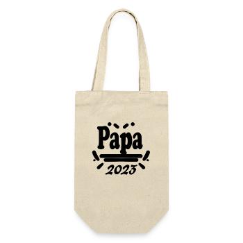Vater 2023 - Papa 2023 - Vatertag Geschenk - Geschenkbeutel für Flaschen - Natur - Vorne