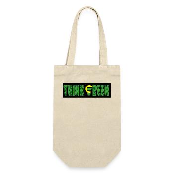 Think Green Blattmuster Logo - Geschenkbeutel für Flaschen - Natur - Vorne