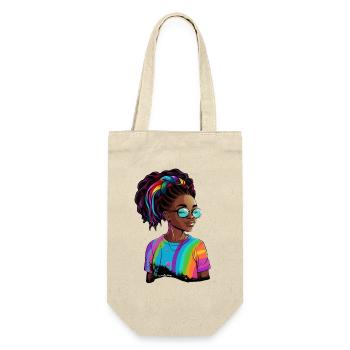 Bunte Dreadlocks und Regenbogen-T-Shirt - Geschenkbeutel für Flaschen - Natur - Vorne